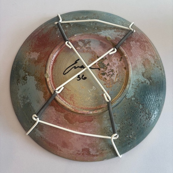 TONY EVANS Raku Pottery‎ Post Moden Decorative Textured Plate - Picture 9 of 13